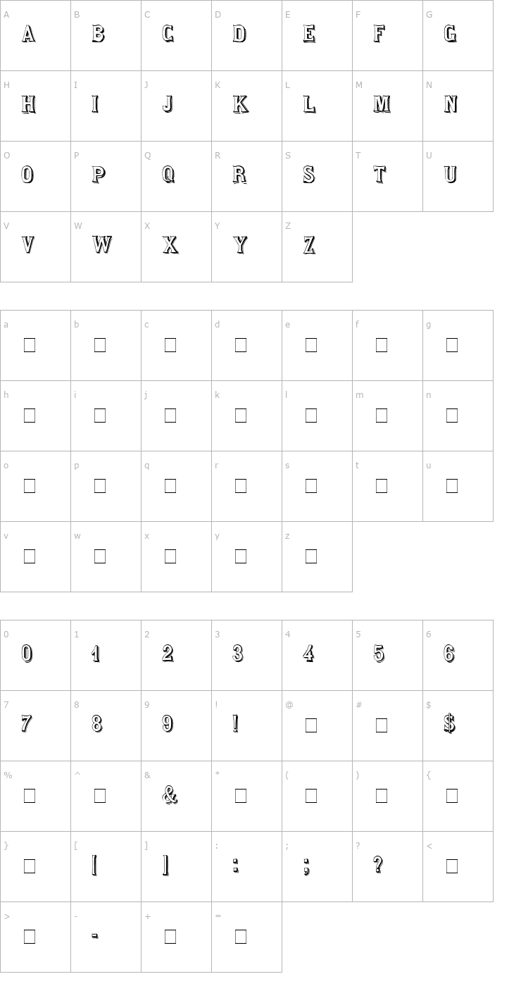 Character Map Saloon Display Caps SSi Font