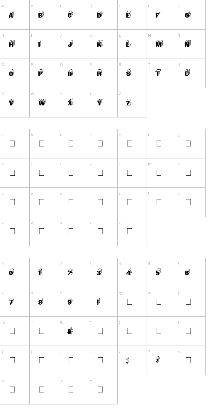Character Map Salter Medium Font