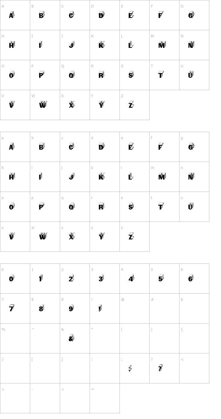 Character Map Salter Regular Font
