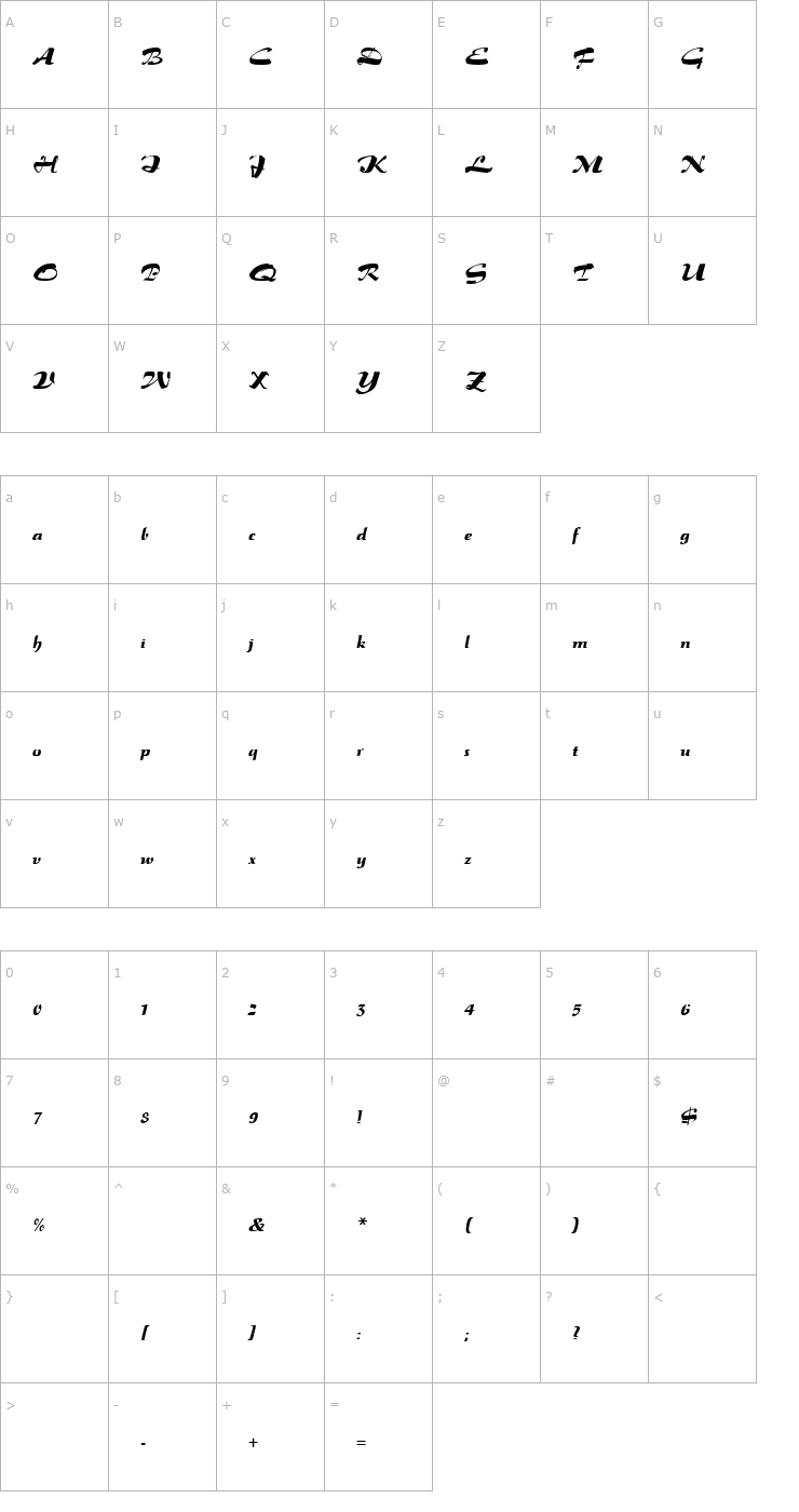 Character Map Salto Font