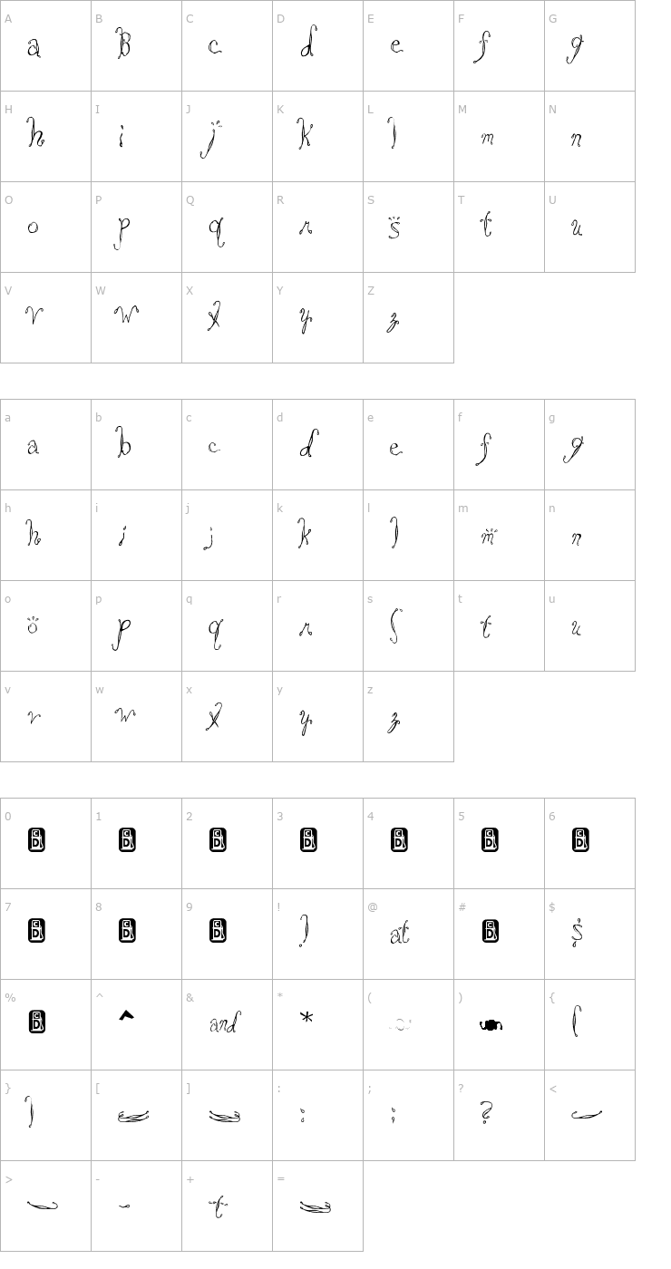 Character Map Saltwater Font