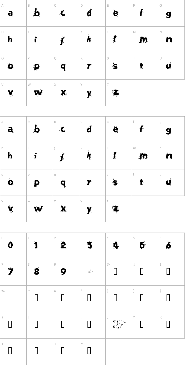 Character Map Salvation Font