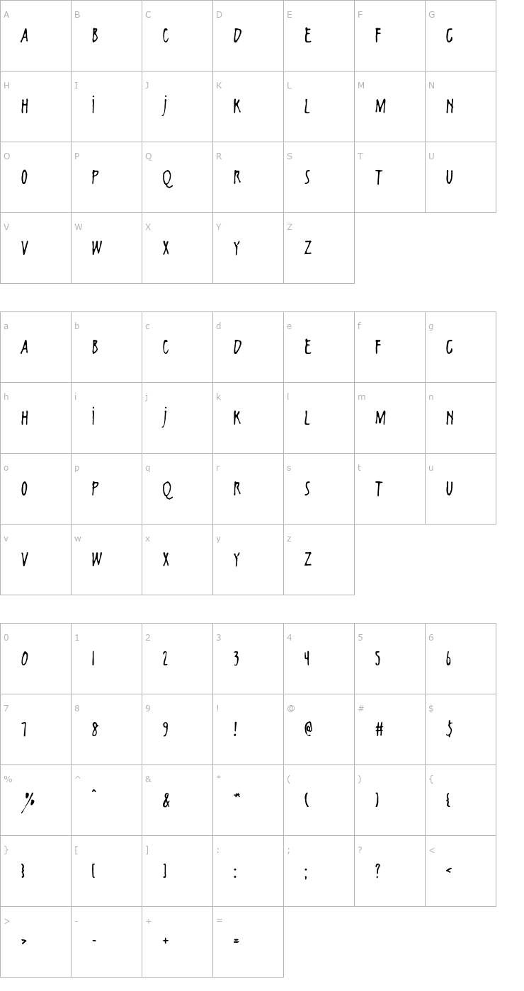Character Map Samurai OTF Font