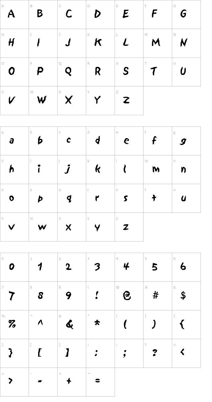 Character Map Sand OTF Font