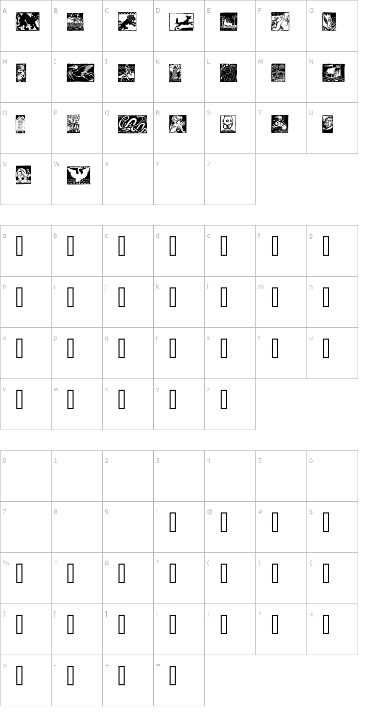 Character Map Sangrael Font