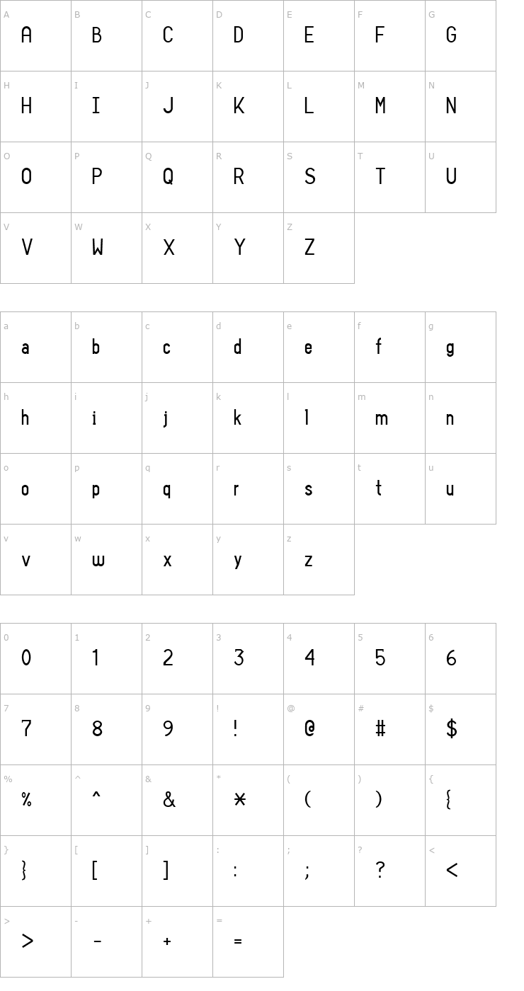 Character Map Sans I Am Font