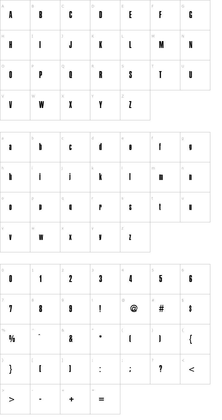 Character Map Sans-P700-Regular Font