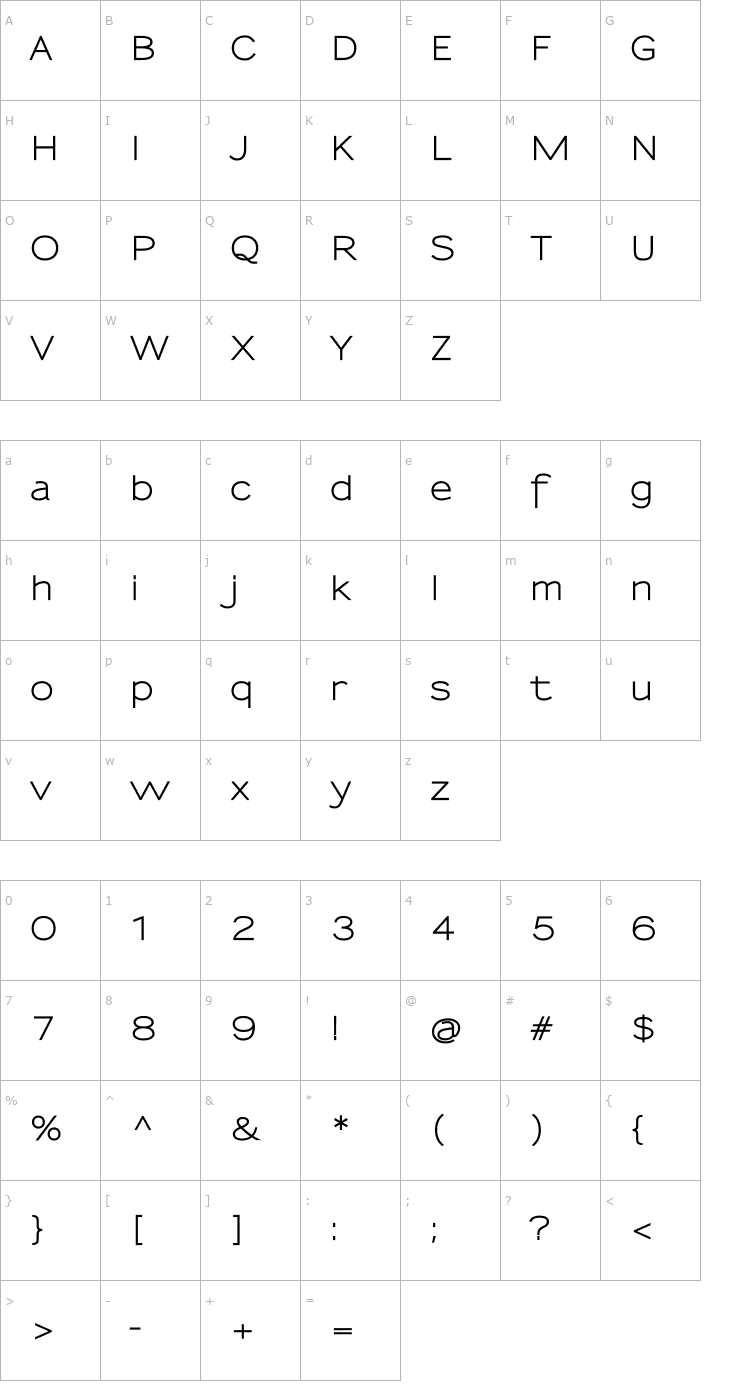 Character Map Sansumi-Bold Font