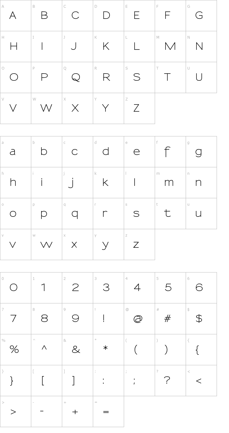 Character Map Sansumi-DemiBold Font