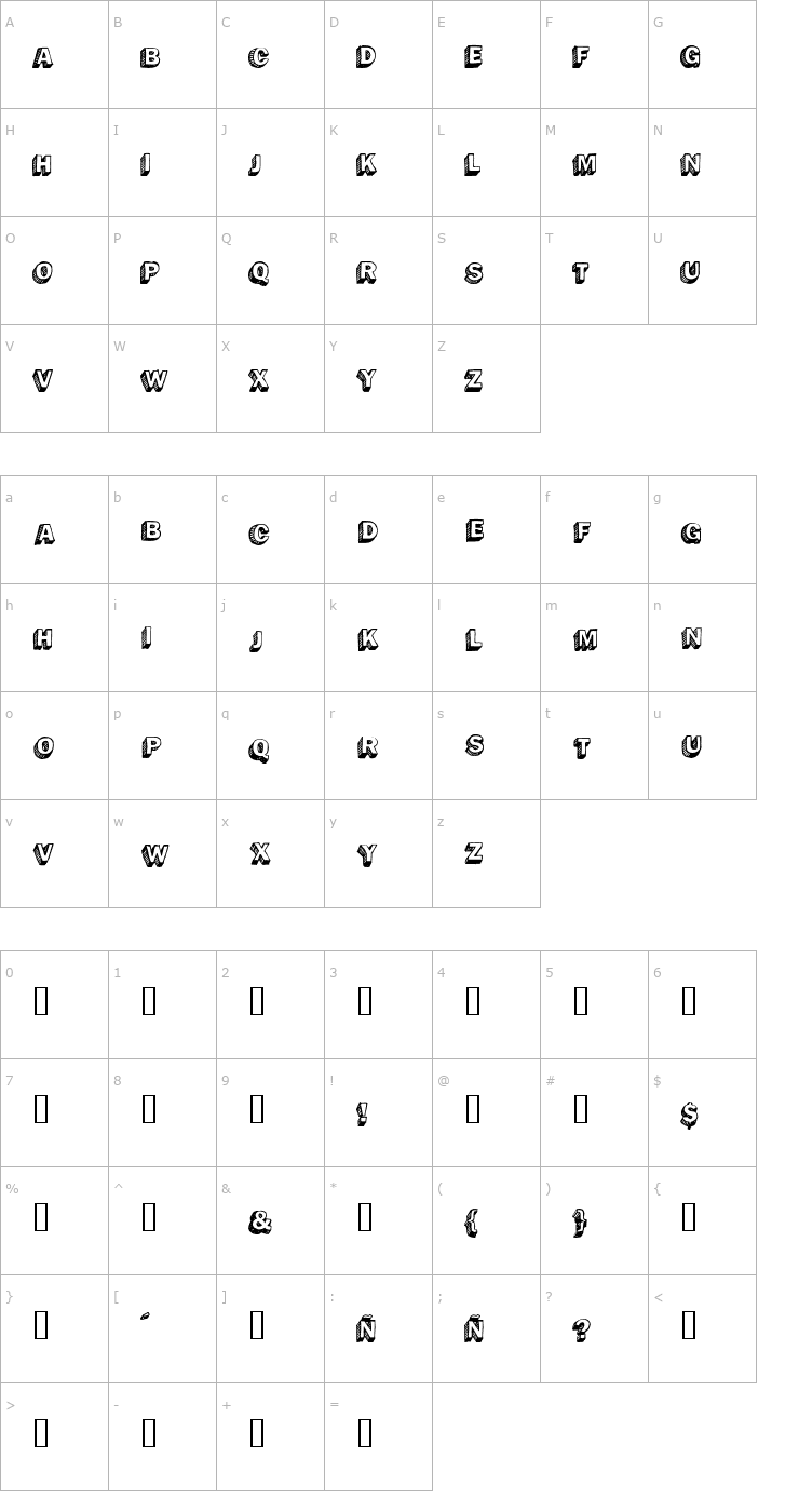 Character Map SantoDomingo DeChile Font