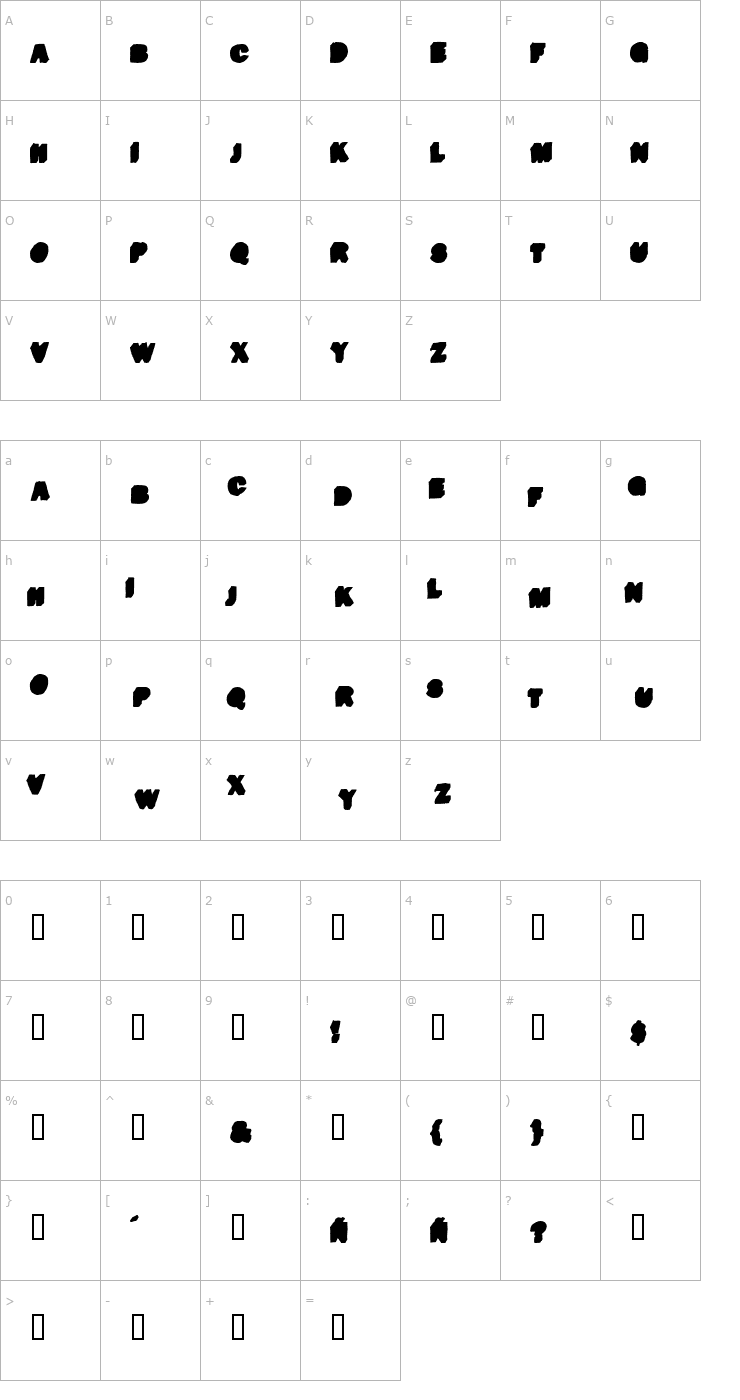 Character Map SantoDomingo DeDulce Font