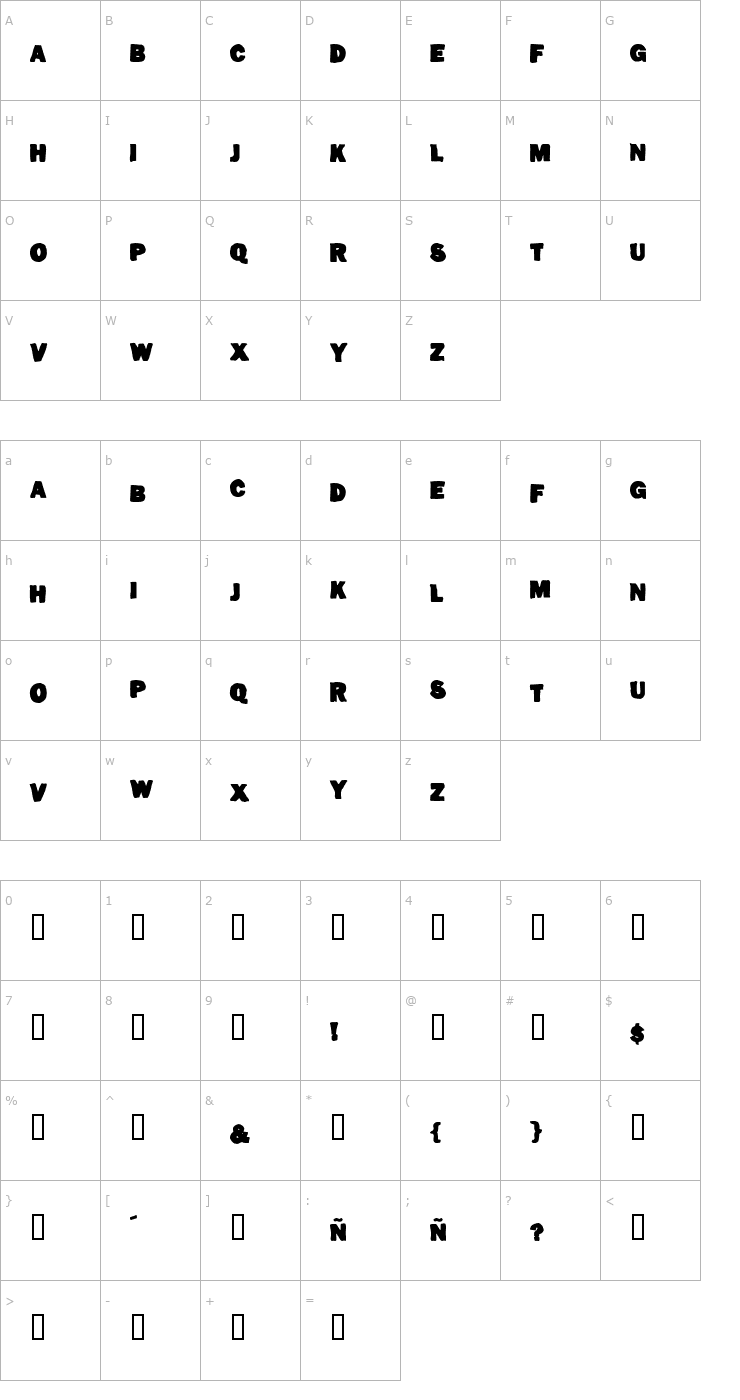 Character Map SantoDomingo DeManteca Font