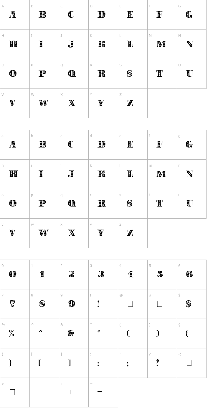 Character Map Saphire MN Font