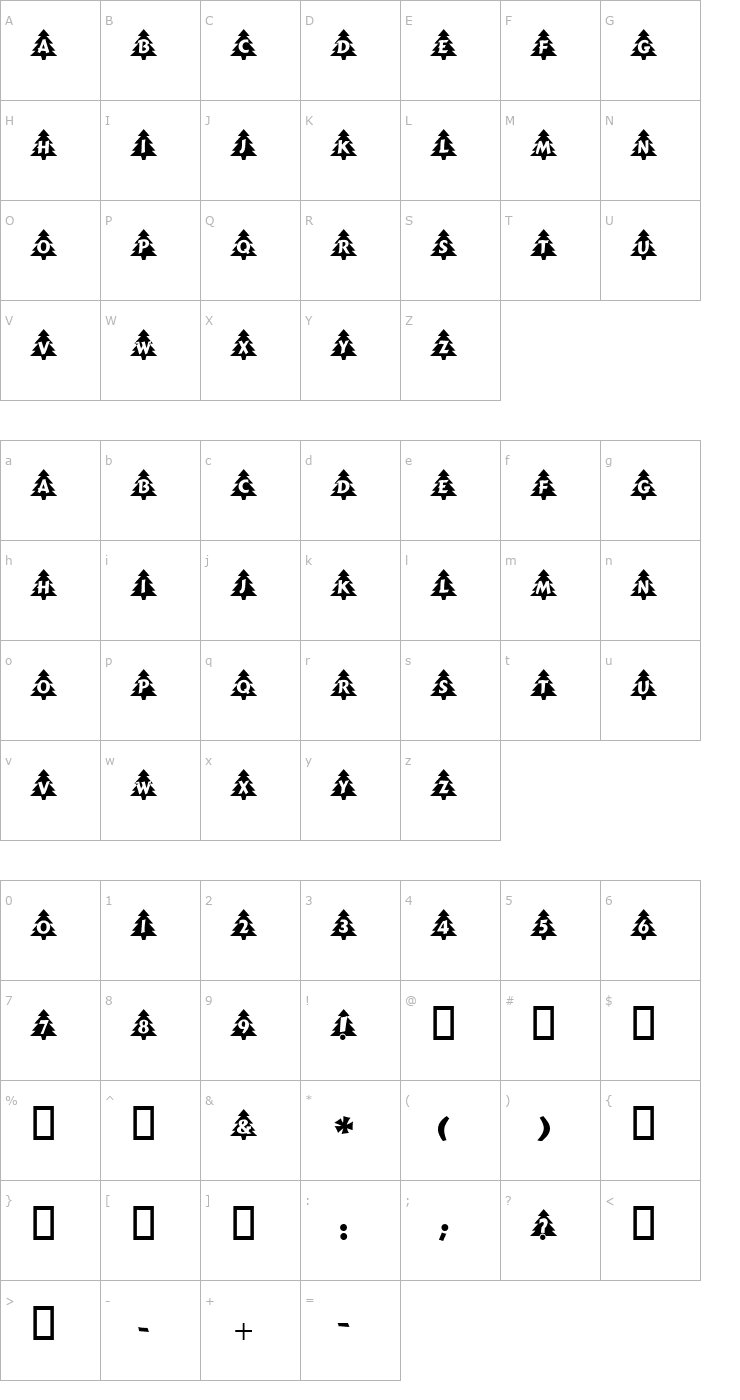 Character Map Sapin Normal Font