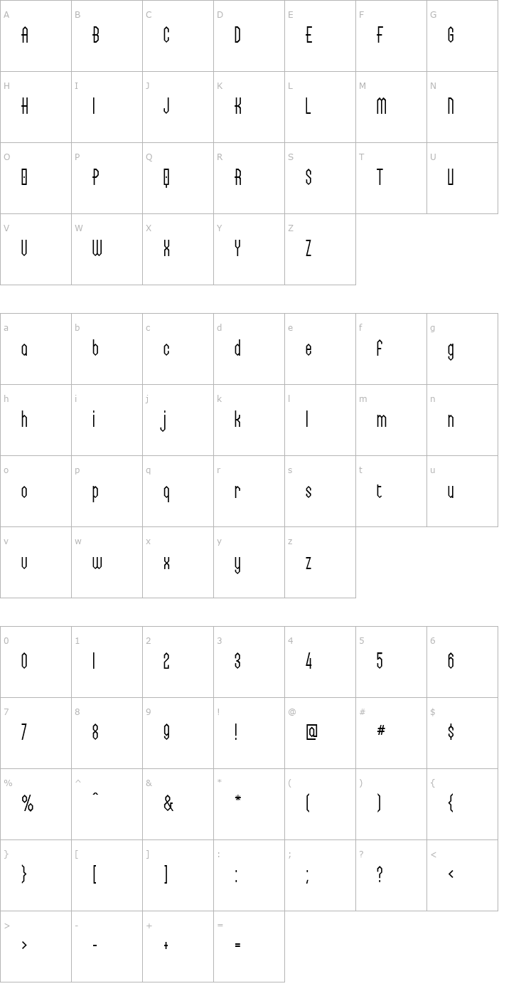 Character Map Sapphire Font