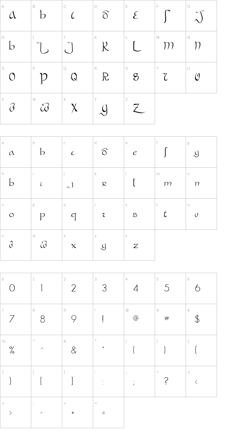 Character Map SaracenSSK Font