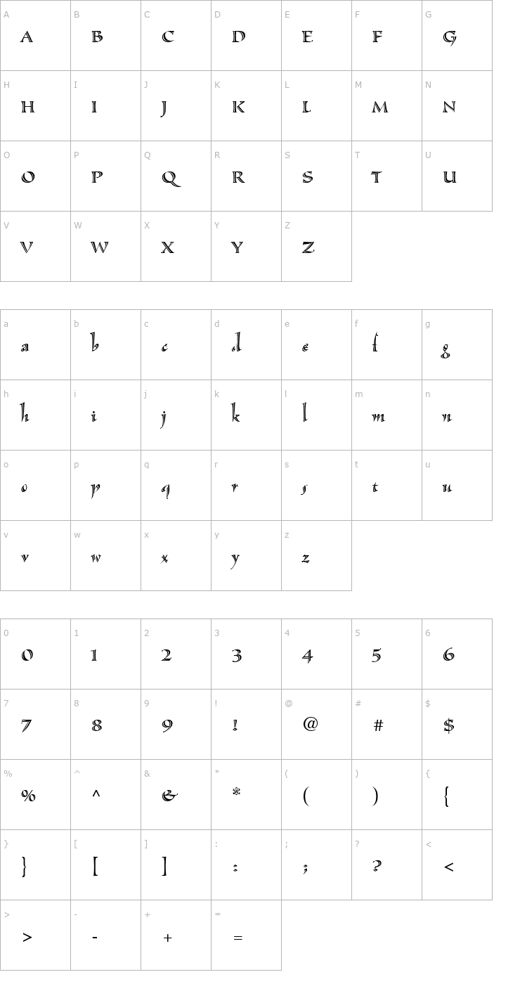 Character Map SassafrasLx Font