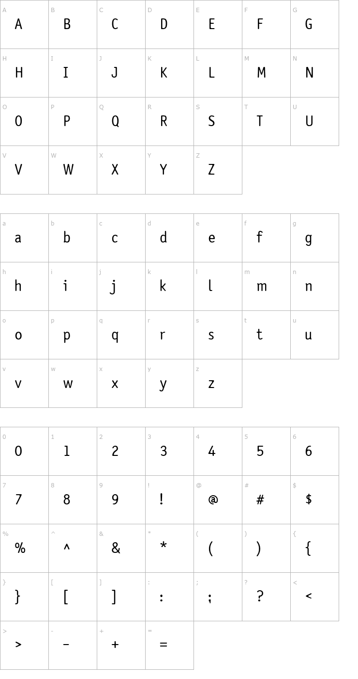 Character Map Saturday Sans ICG Font