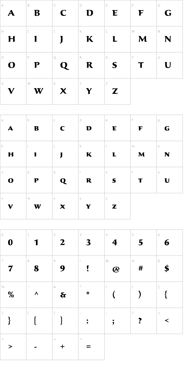 Character Map SavaPro-Black Font