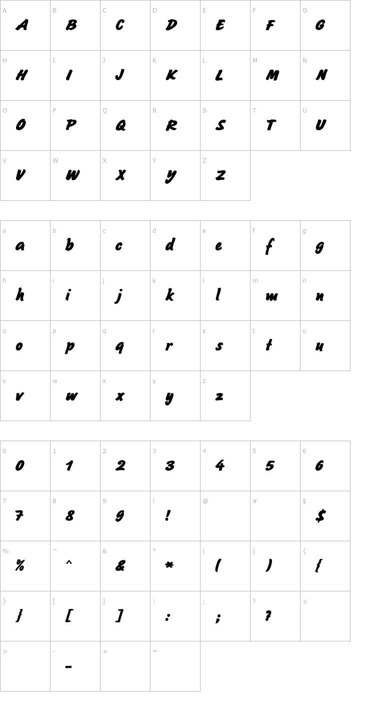 Character Map Sayer Script MN Black Font