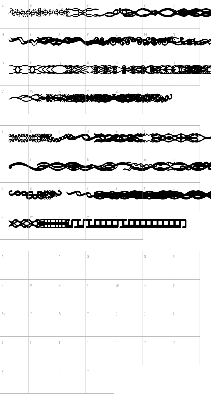 Character Map SC Dividers Font