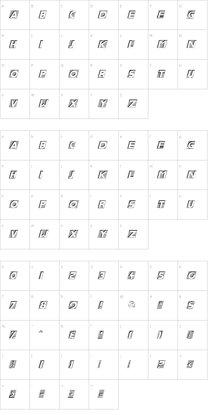 Character Map Scanning Regular Font