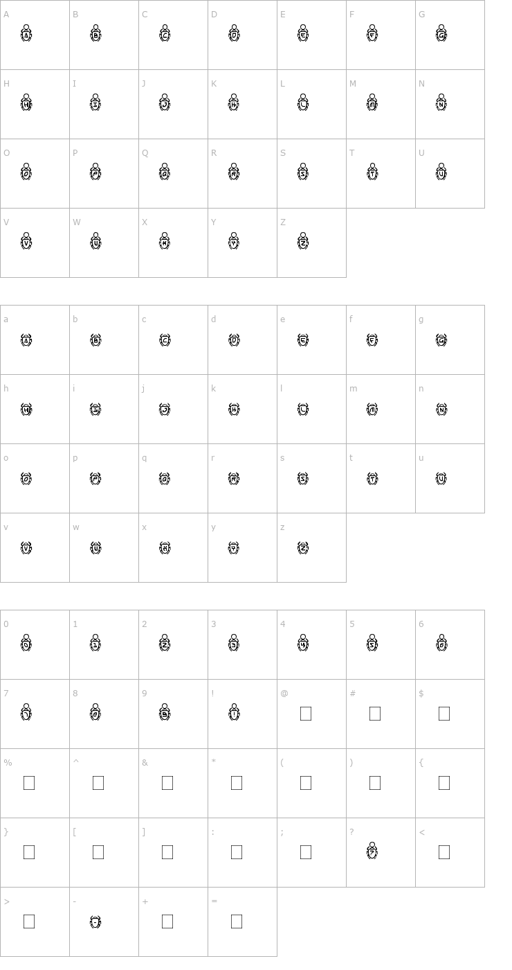 Character Map Scarab Font