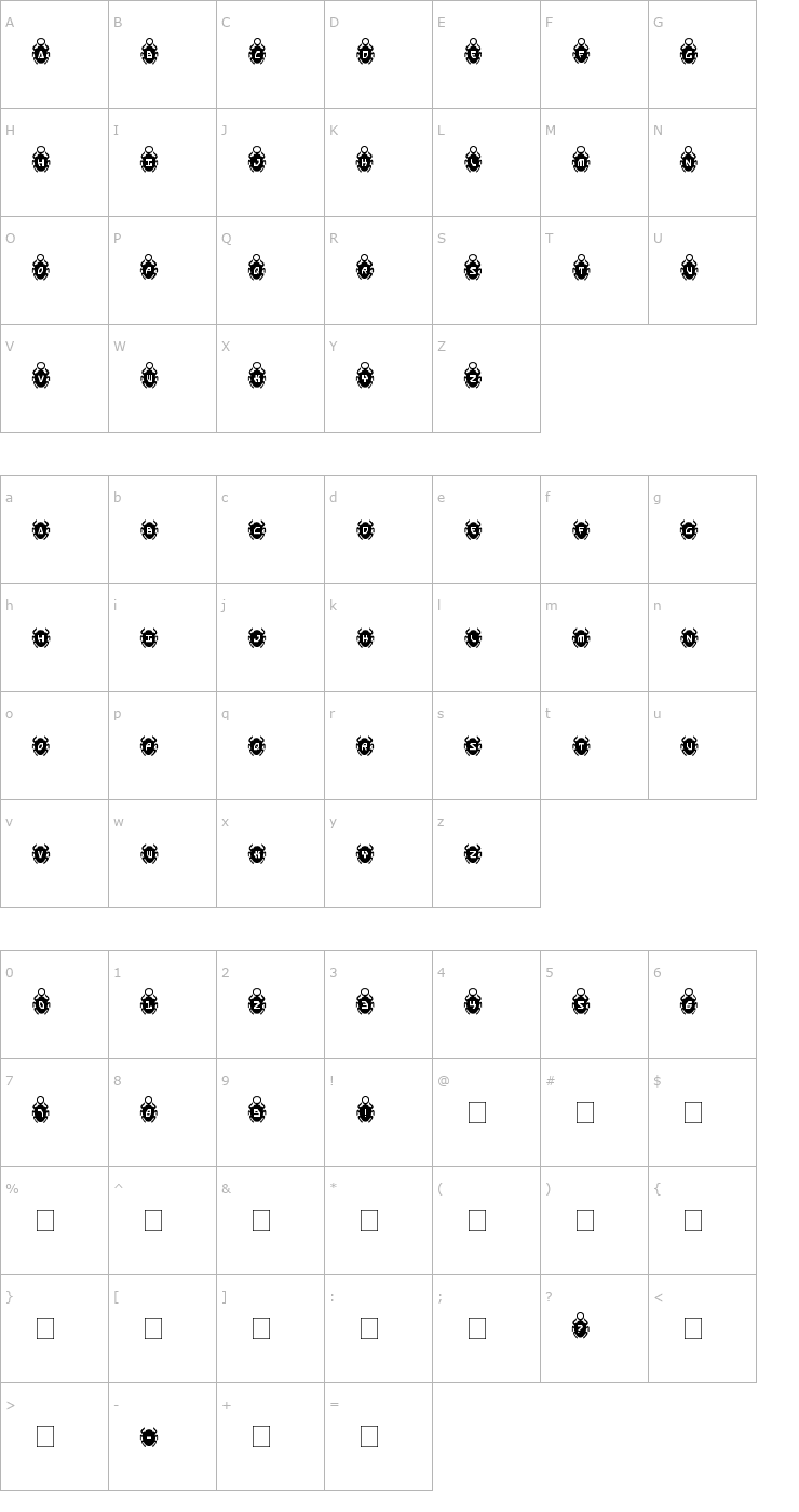 Character Map Scarab Solid Font
