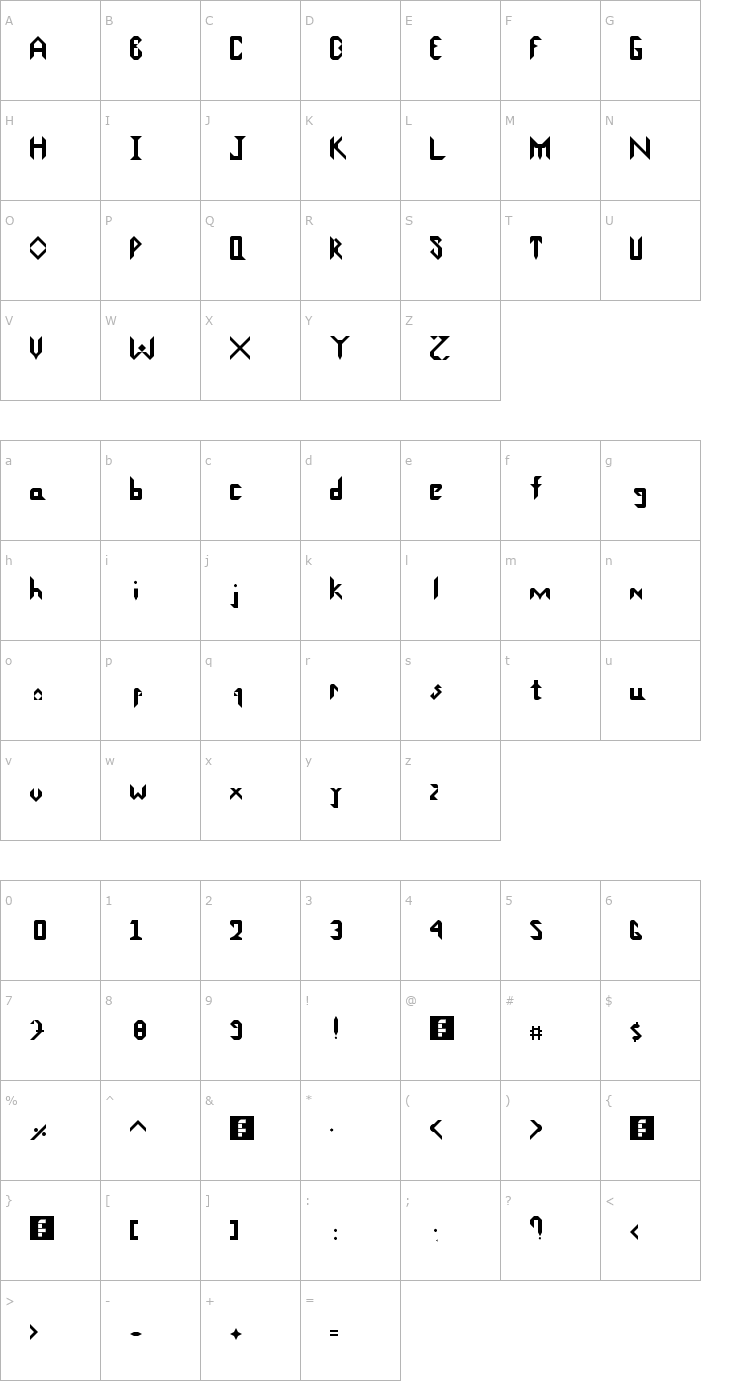 Character Map Scarlet River Font