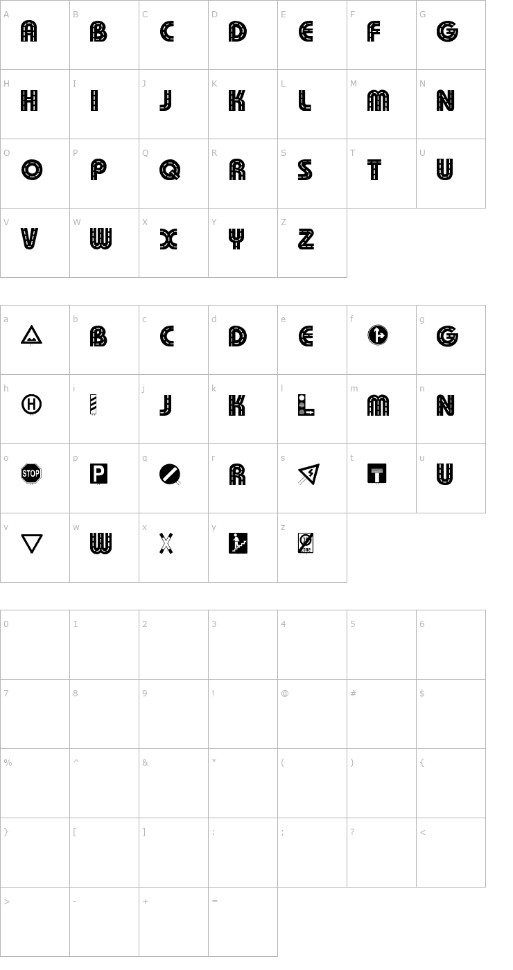 Character Map Schilderwald Font