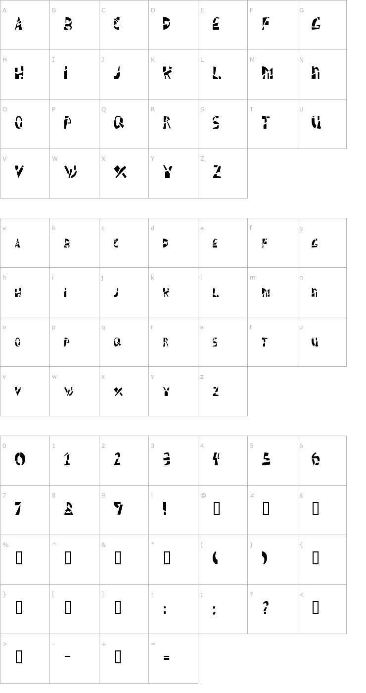 Character Map Schizm Font