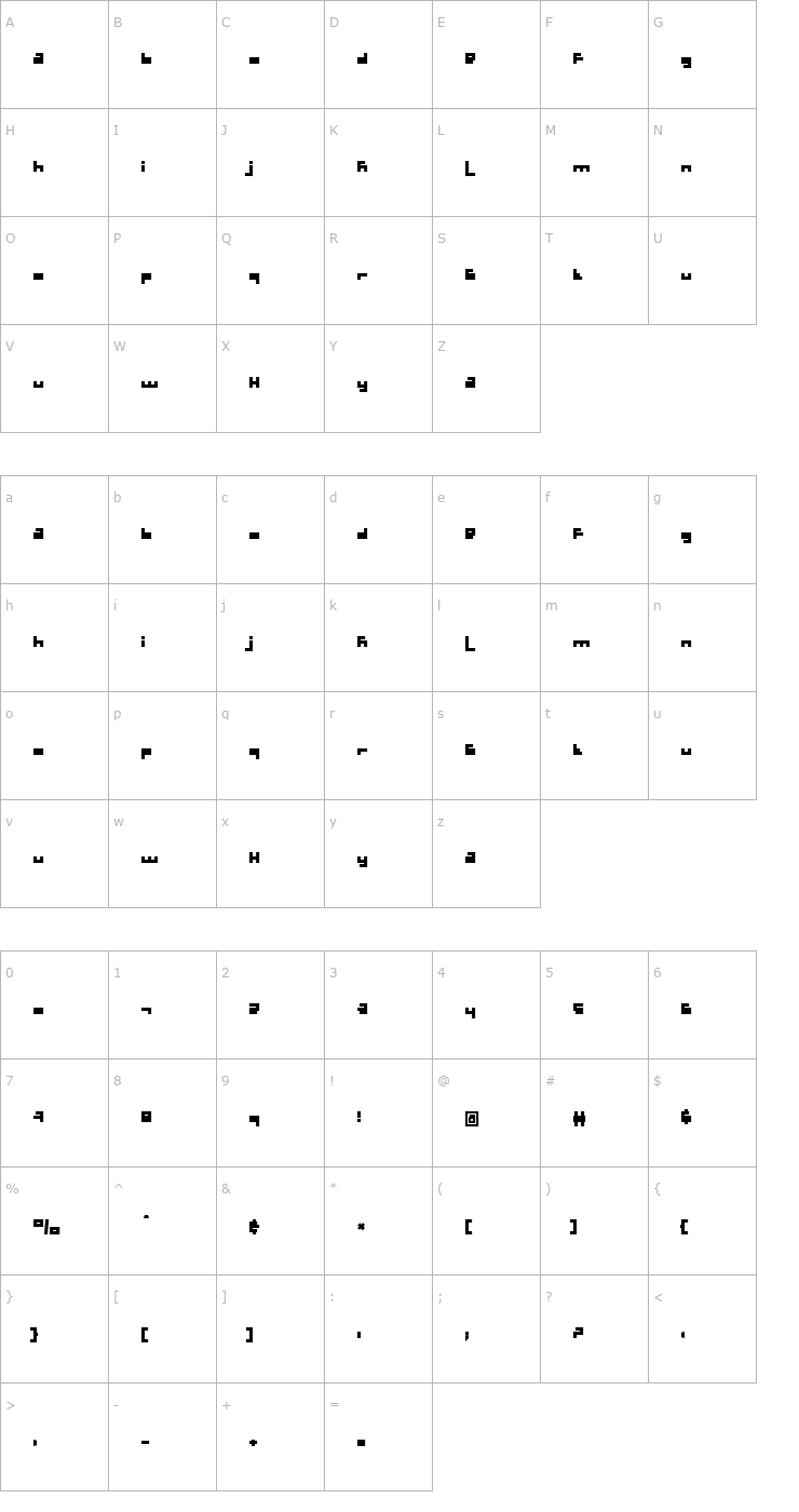 Character Map Schleepy Font