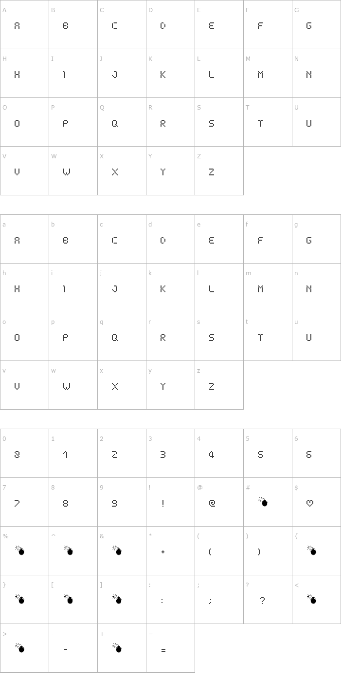 Character Map Schnee Font