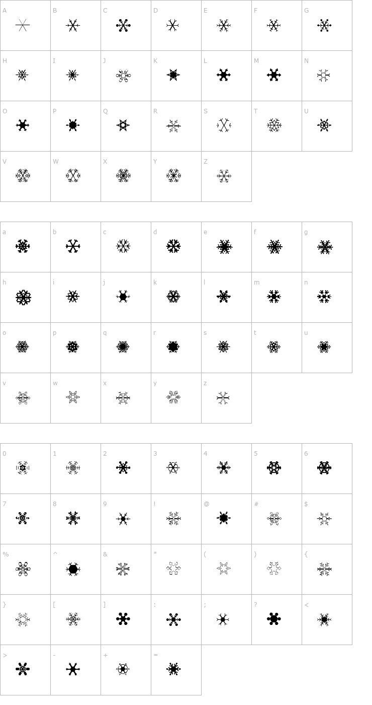 Character Map SchneeFlakenTwo Font
