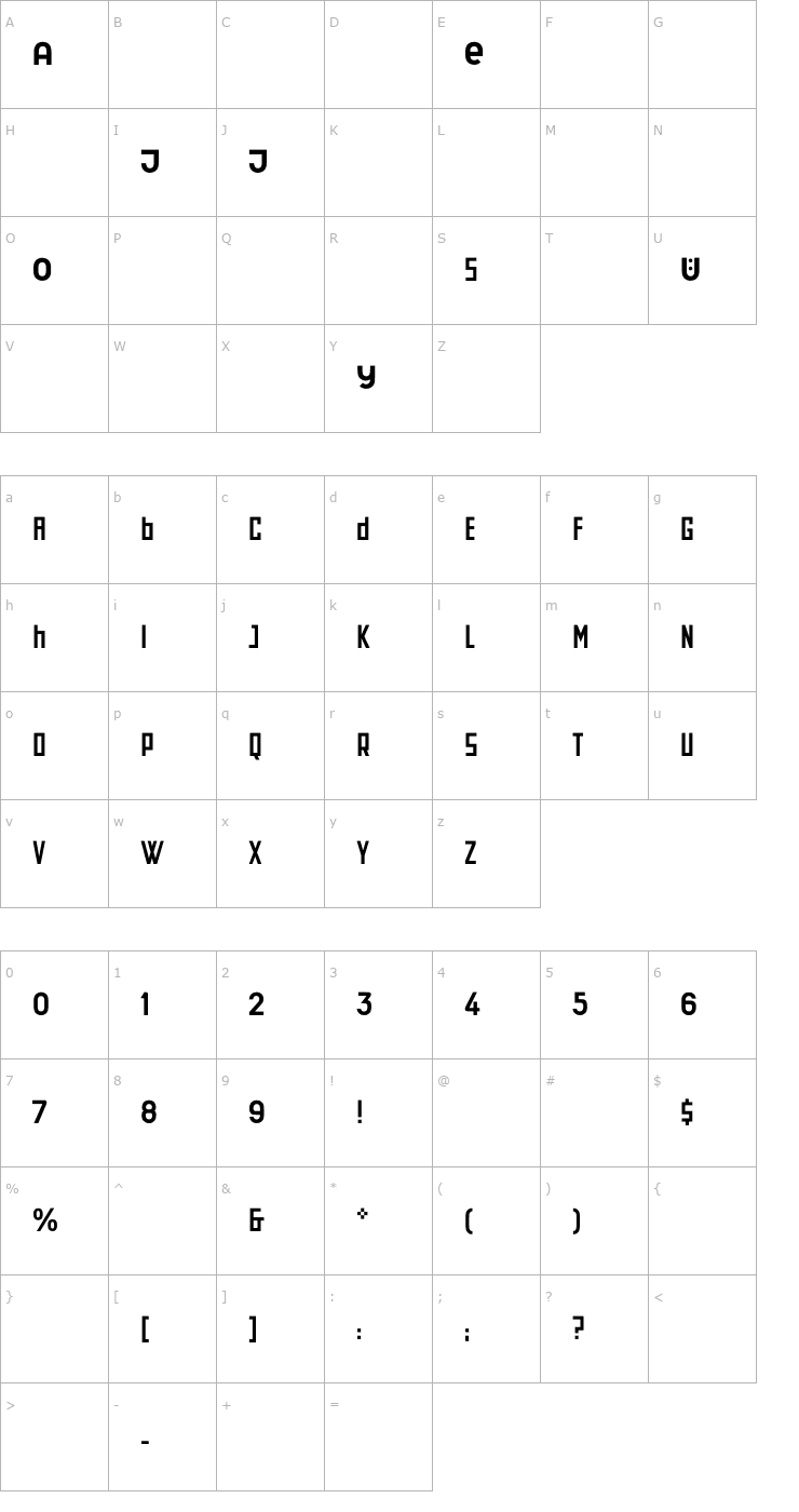 Character Map SchwittersArchiType OTF Font