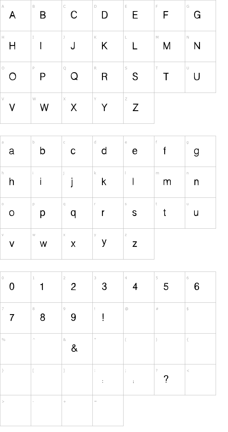 Character Map Sciallo Font