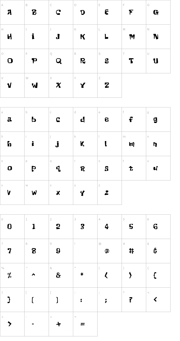 Character Map Scooter Font