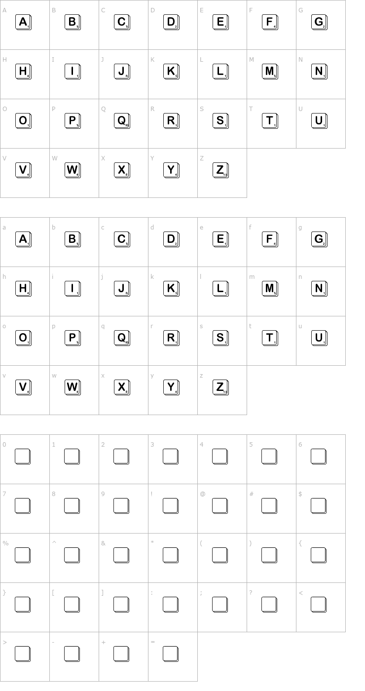 Character Map Scramble Font