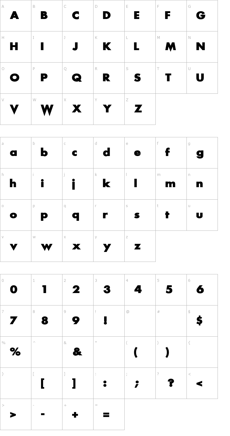 Character Map Scream alternative Font