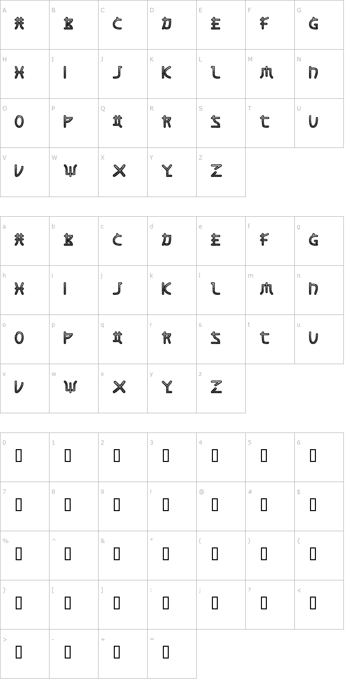 Character Map Screen Font