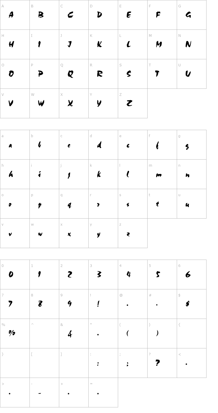 Character Map Scrib- Font