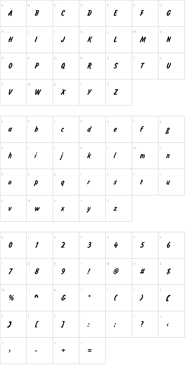 Character Map Script-F760-Regular Font