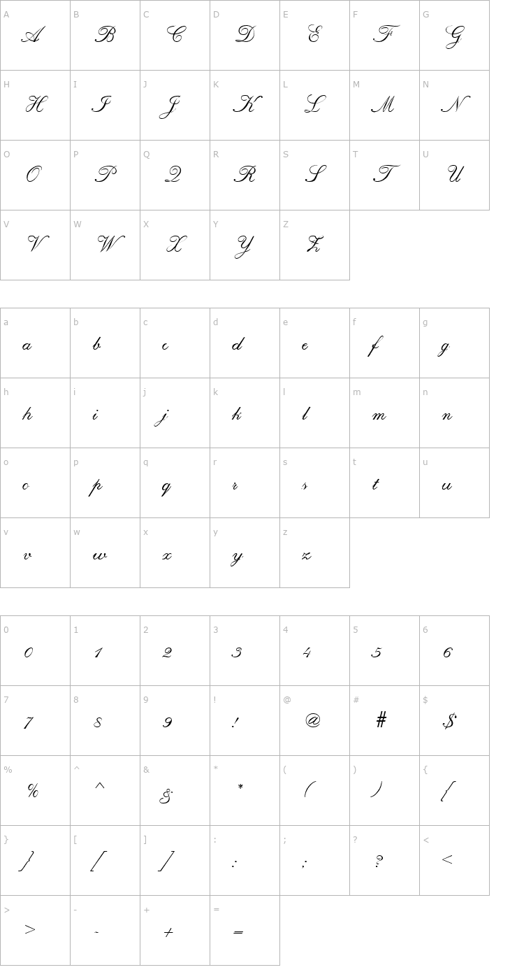 Character Map Script-R690-Regular Font