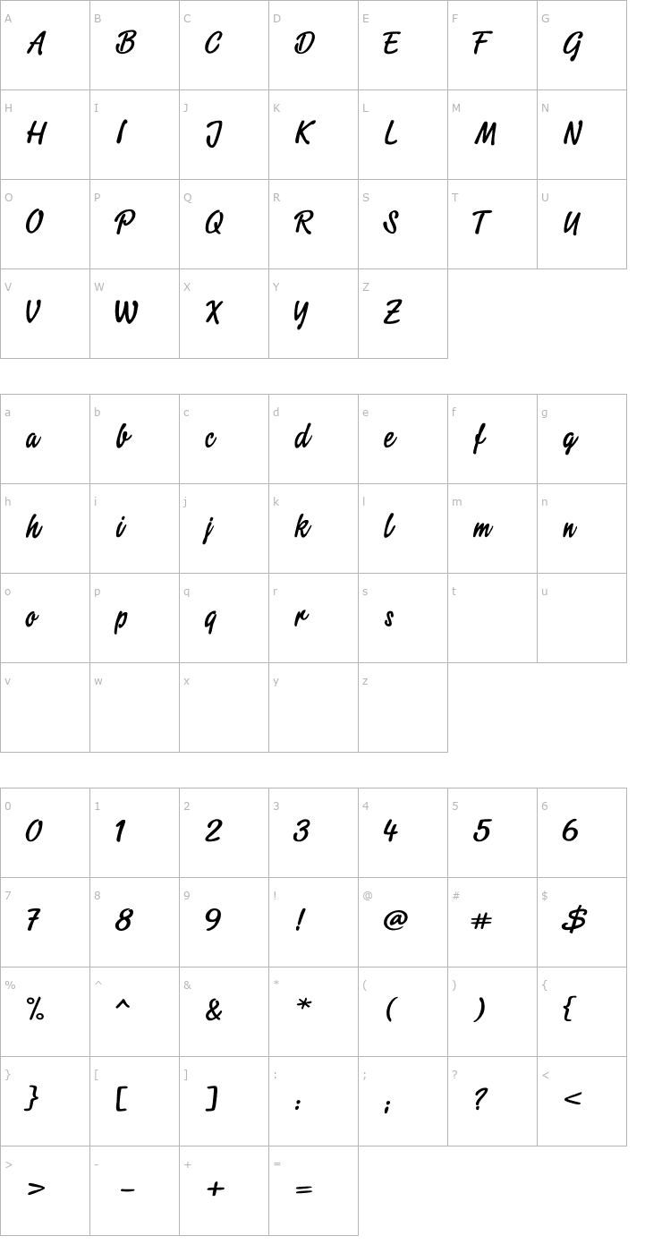 Character Map Script2 Extended Font