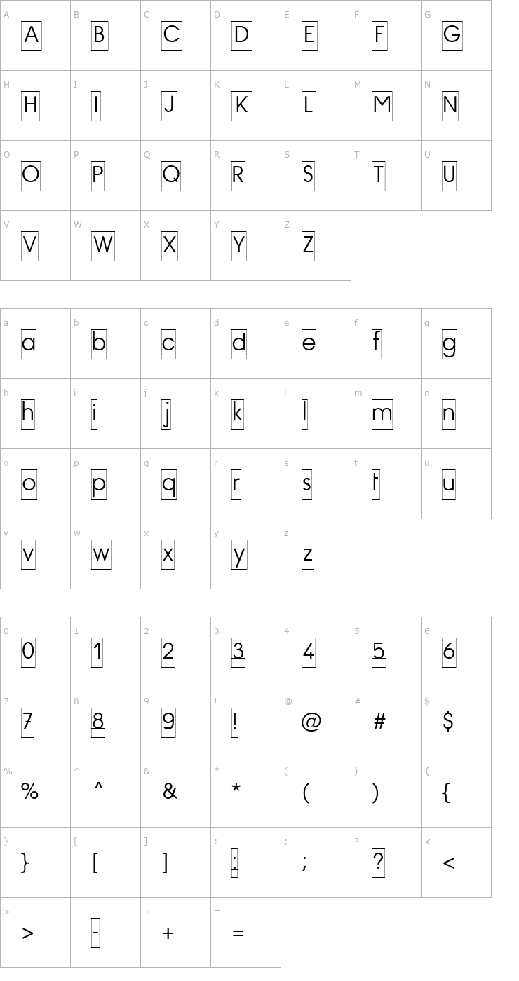 Character Map Scriptcase cole Font