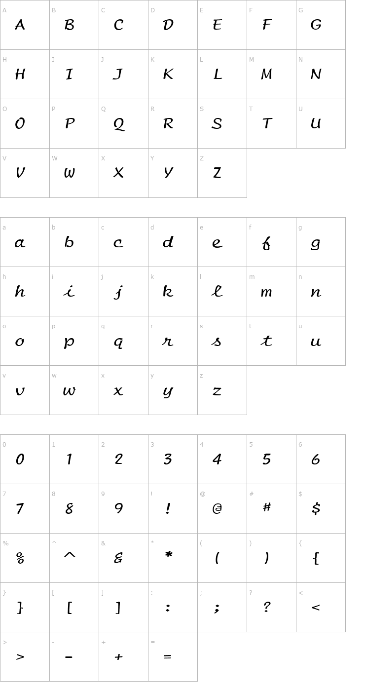 Character Map ScriptMonoExtended Font