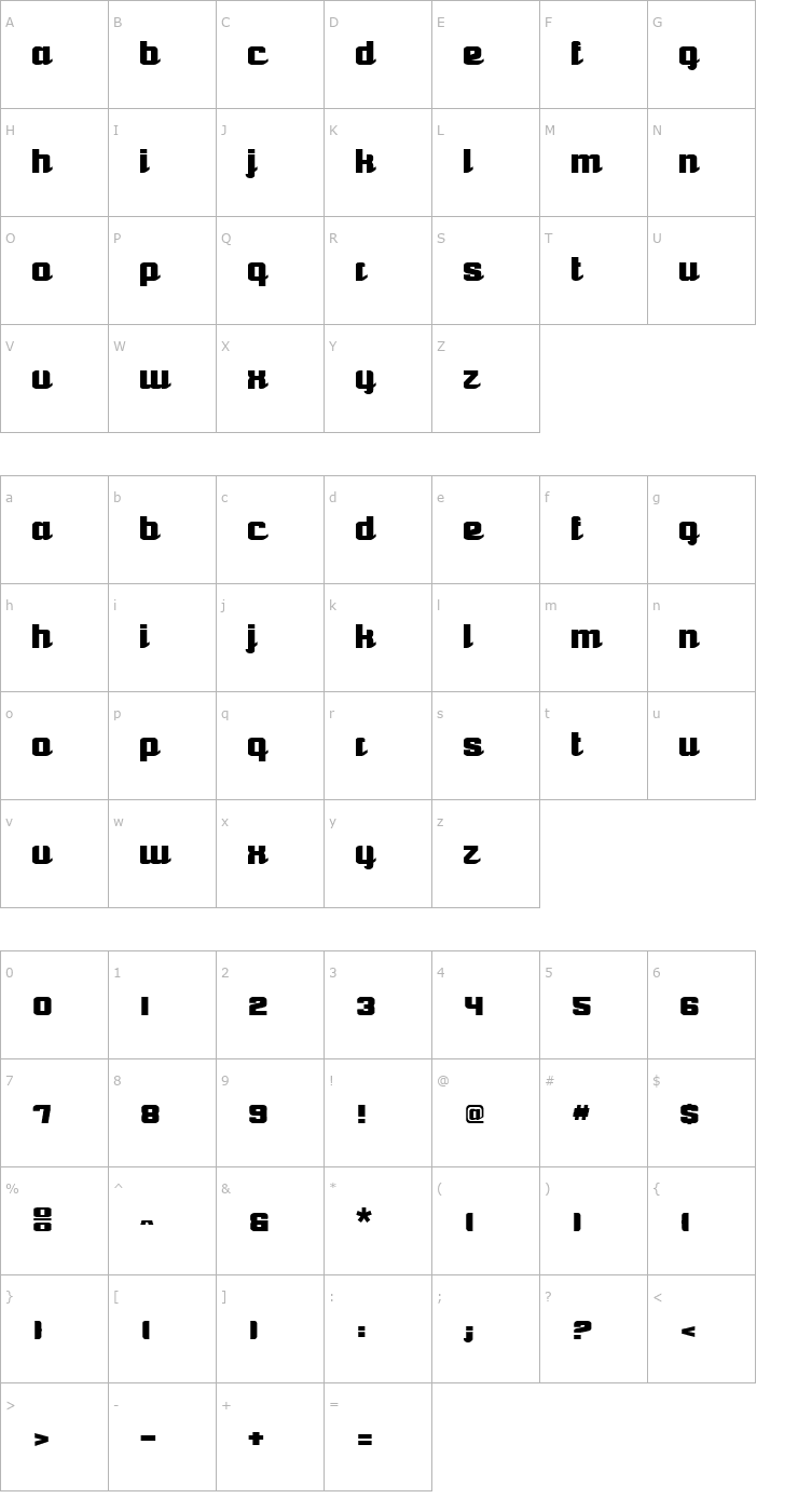 Character Map Scripto Font