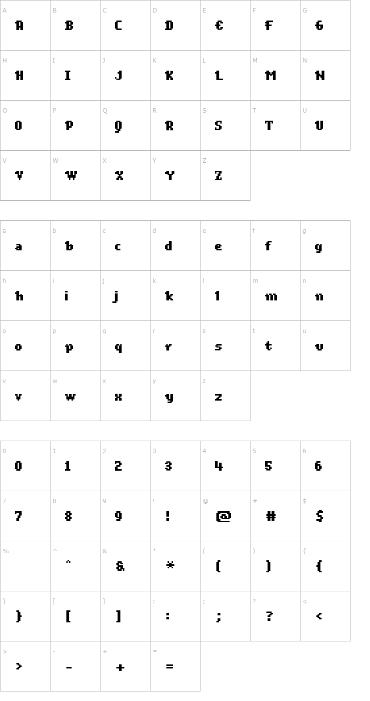 Character Map ScriptometerSanScript Font