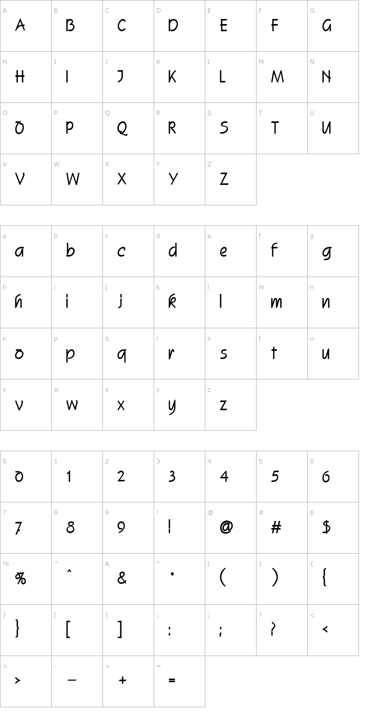 Character Map Scroll Heavy Normal Font