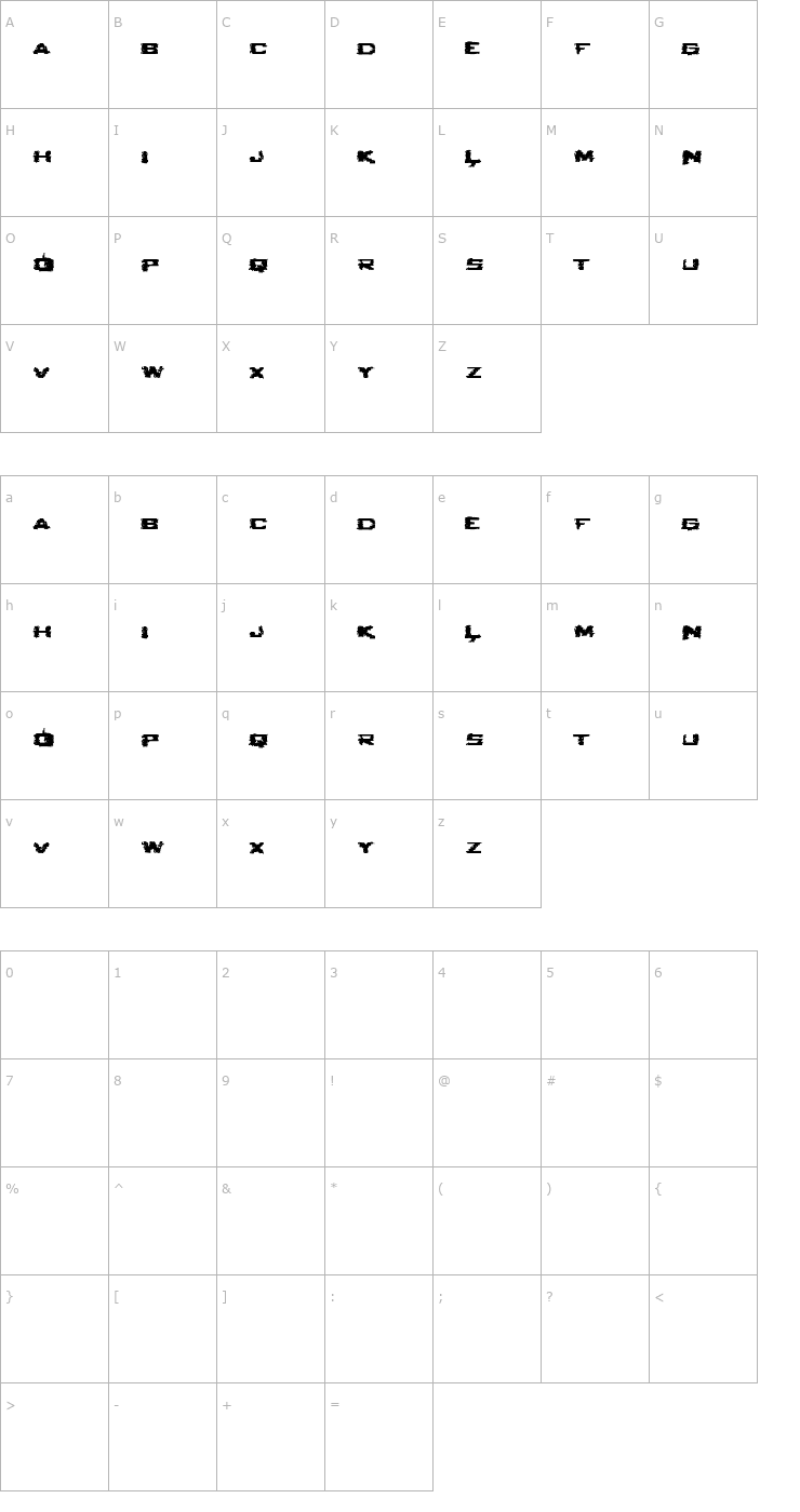 Character Map Seabreed 2 Font